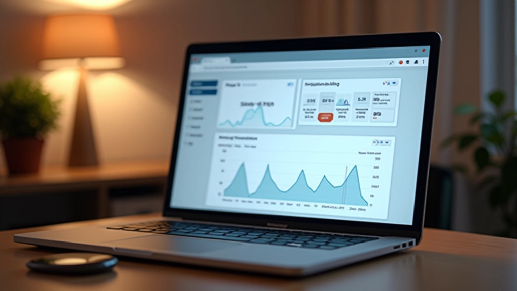 Ordinateur portable affichant un tableau de bord d'analyse de blog