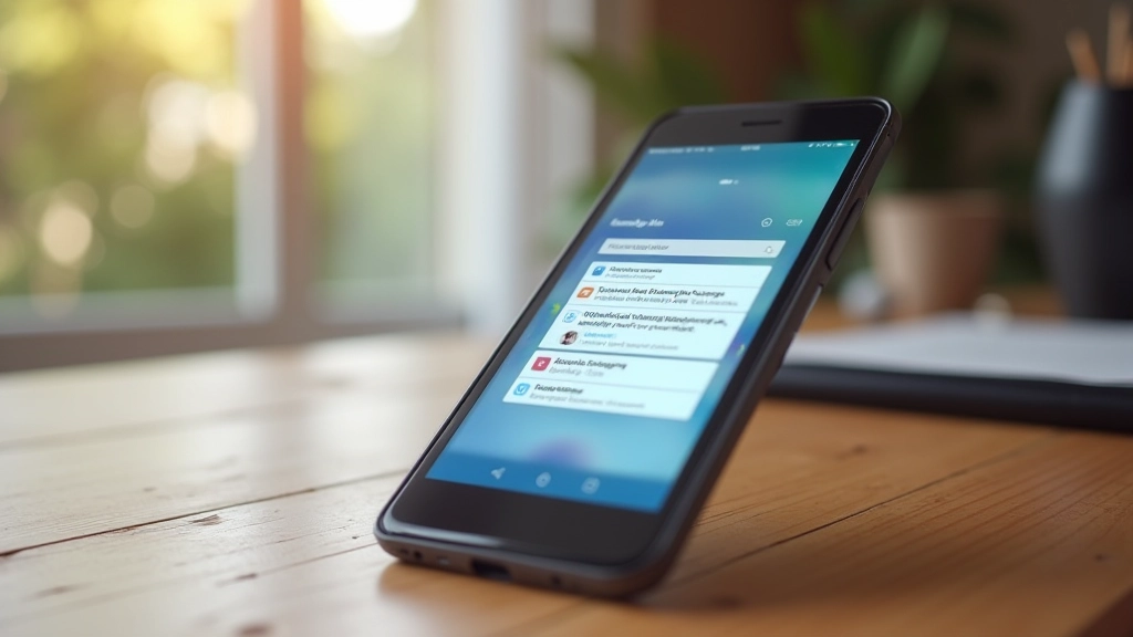 Téléphone mobile affichant une interface de réseau social