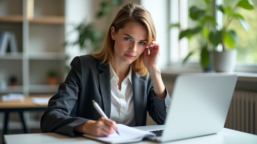 Personne écrivant sur un clavier avec notes de rédaction et structure de contenu affichées à l'écran